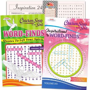 Chicken Soup for The Soul Word Search Books - Large Print Bundle with 2 Chicken Soup for The Soul Puzzle Books Plus Bookmark | Word Hunts for Adults Large Print