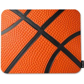 Basketball Mouse Pad Non-Slip Natural Rubber Base, 9.5X7.9 Inch Orange Sport Basketball Surface Computer Mousepad Mouse Pads for Computers, Laptop, Gaming, Office & Home