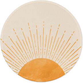 Znzd Boho Sun Horizontal Mouse Pad 7.9 x 7.9 Inch,Modern Yellow Non-Slip Rubber Base Mousepads for Home Office College Dorm Desk Decor,Boho Art Gifts for Women Mom Her Teen Girls