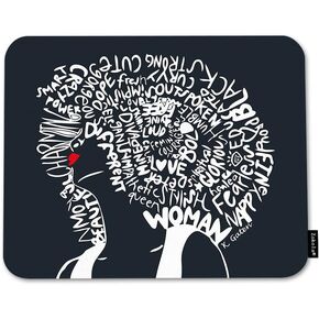 African American Women Comfortable Mouse Pads Pretty Female Quote Hair Non-Slip Rubber Base Mouse Mats for Computers Laptop Mouse for Men Women Boys Girls 9.5X7.9 Inch