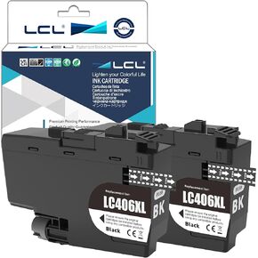 LCL متوافق مع LC406 LC406XL أسود حبر خرطوشة الصباغ البديل عالي العائد للأخ LC406BK LC406XLBK MFC-J43335DW MFC-J4345DW MFC-J4535DW MFC-J585DW MFC-J55DW MFC- MFC-J6955DW (2pk)
