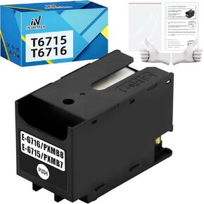 T6715 T6716 Maintenance Box Replacement for T671500/T671600 Ink Maintenance Box Work for EPSON Workforce Pro WF-4740 WF-4730 WF-3820 WF-4830 WF-4720 EC-4020 WF-4734 EC-4030 WF-C5210 WF-C5290 WF-C5710