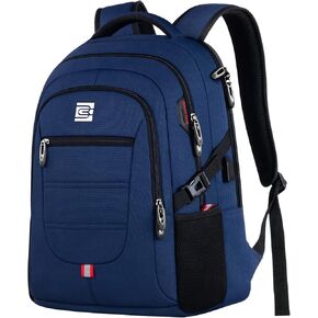 Laptop Backpack for Men Women, Business Travel Laptop Backpack with USB Charging Port, College Bag Daypack for Work, Business Computer Backpack Bag Fit 17.3 Inch Laptop(Navy blue, 17.3 inch)