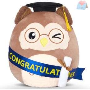 Glow Guards 12-Inch Graduation Plush Toy Pillow,Soft Graduation Owl Stuffed Animal with Grad Cap,Class of 2025 Graduation Gift for Boys Girls College High School Kindergarten Decoration