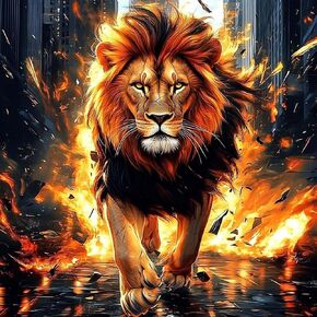 DPOZKU Diamond Painting Kits for Adults Lion Diamonds Art Paint with Diamonds, 5d Crystal Painting Cross Stitch DIY Round Full Drill Gem Art Crafts Gift Room Wall Decor 12x12 in