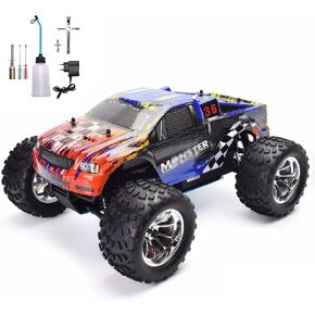 1/10 Nitro RC Truck للبالغين RTR 80km/H سريعًا سيارة غاز NITRO ذات السرعة السريعة على الطريق تسلق مركبة غاز-غاز 4WD عن بعد سباق الشاحنة الهواية ، ومستحضرات زاحفة قصيرة تعمل بالزيت.