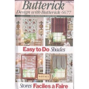 Butterick 6677 نمط الخياطة ديكور المنزل ديكور علاجات من السهل القيام بالظلال