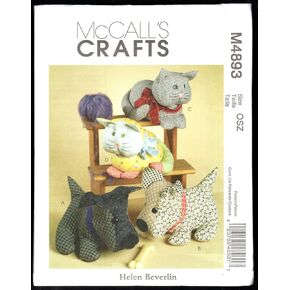 أنماط McCall M4893 Calico Pets ، حجم واحد فقط