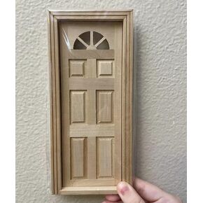 Dollhouse Miniature Federal Revival Style Door ، مقياس 1/12 ، 7-7/8 "الارتفاع