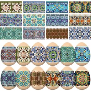 48 pcs easter egg decoration kit kit heat تقليص أنبوب تزيين عيد الفصح بيض التغليف pysanka pysanky pattern stickers for party decoration begags