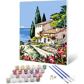 ediximi diy paint by number kit - 12 "× 16" طلاء من أرقام أرقام لماشية للبالغين مع فنون الرسم الخشبية والحرفية للبالغين والمبتدئين.