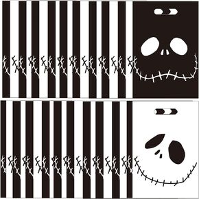 CupaPlay 50Ct Halloween Party Supplies - Plastic Bags - Trick or Treat Skeleton Demon Birthday Favors Decorations Goodie Gift Bags