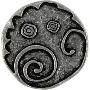 حافة 8 قطع دوامة ودوائر أزرار ساق المعادن. 28mm (1-1/8 بوصة) (الفضة الباهتة)