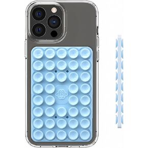 Silicone Double-Sided Suction Phone Case - Hands-Free, Reusable, Easy to Clean, Strong Grip Holder for Selfies & Videos - iPhone & Android Compatible, Galaxy Blue in Kuwait