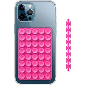 Silicone Double-Sided Suction Phone Case - Hands-Free, Reusable, Easy to Clean, Strong Grip Holder for Selfies & Videos - iPhone & Android Compatible, Galaxy Blue
