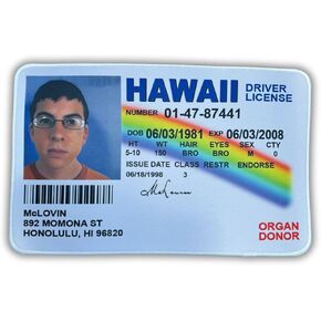 MCLOVIN ID رخصة رخصة رخصة الماوس Superbad 13.7 "X 8.6"/مزحة/معرف وهمية مزيفة حصيرة الفأر/مكافحة الانزلاق جودة: مضحك سيارة/أشياء مضحكة