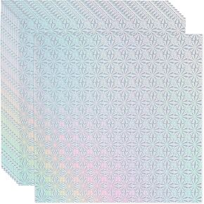 PATIKIL 12"x12" Holographic Cardstock, 20 Pack Metallic Iridescent Mirror Paper Foil Board Reflective Sheets for Scrapbook Poster DIY Craft, Style 5