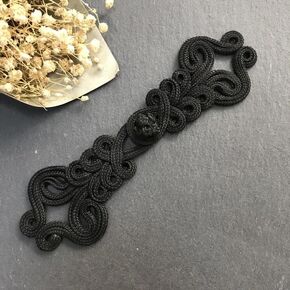5pcs/مجموعة كبيرة الحجم 17 * 5 سم doreenbeads الذهب الفضة الأزرار الضفدع الصينية الصينية الأزرار يدوي زهرة الأزرار عقدة الصينية بدلة تانغسام تانغ (ذهبية)