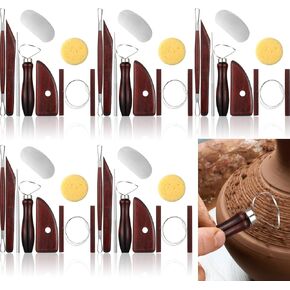 Leriton 40 PCS Clay Sculpting Tools Ceramic Pottery Tool Kit Air Air Clay Clay Tools Pottery Mood Tool مع مقابض خشبية للنمذجة ، وتوصيف المبتدئين الذين يقومون بصياغة اللوازم