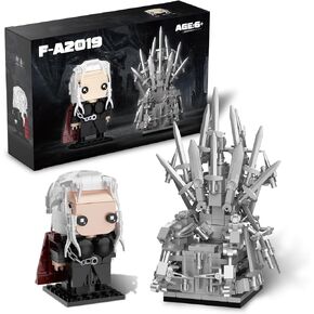 مجموعة بناء العروش الحديدية متوافقة مع LEGO ، وشخصيات Queen Targaryen Action ، ديكور المكتب لعشاق GOT ، هدايا Thron Iron Iron Throne المخصصة