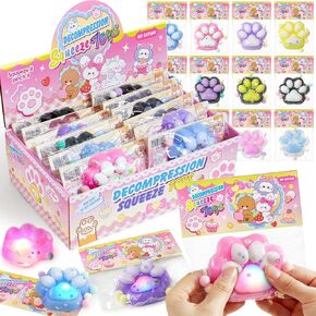 Golray 12pcs ألعاب Squishies Paw Light-Up ، 2.6 "سحق فوفو السائبة ، تململ لعبة الإجهاد الحسية تململ لعبة الحفلات لأطفال البالغين ، جائزة هدايا مدرسة عيد الحب ، عيد ميلاد عيد ميلاد Easter Goodie Bage Stuffers