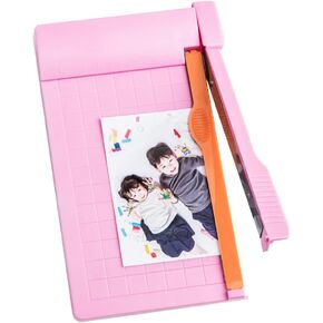 ikasus Paper Cutter Mini Photo Cutter Grid Line Panel Scale Paper Cutter Guillotine Paper Trimmer for Cardstock Cardboard Laminating Sheet Photo Label Cutting Making for Office School Photo Studio