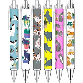 IdealMuzik 6 Cat Pens لمحبي القط ، لطيف Kawaii مضحك القطط Kitty paw Paw poort gel pen ، اليابانية دفتر دفتر مذكرات للنساء العامل