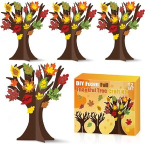 Beyumi Fall Trees Foam Craft - 12 Pack Fall Leaves Treates Trees Kits for Kids Make Your Diy Autumn Tree Decorations Atructiving Tree Tree Craft Sugf