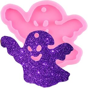 Halloween Resin Molds Ghost Keychain Silicone Mold for DIY Backpack Pendant Jewelry Making Necklace Decoration Craft