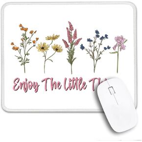 استمتع بالأشياء الصغيرة غير المنقولة مع حافة مخيط ، هدايا Mousepad Flowers المضحكة للمعالج ، هدايا BFF للفتيات ، الهدايا الملهمة لزميل العمل ، إيجابي هدايا المكتب