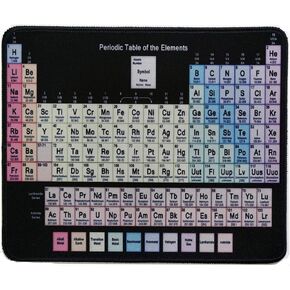 12 x 10 inches HD Periodic Table of Elements Non-Slip Rubber Mousepad Natural Rubber Stitched Edge Office Student Mouse Pad