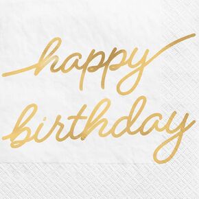 Here's To Your Birthday Beverage Napkins, 5" x 5" - 16 Count, Soft & Absorbent Paper Napkins, Festive Designs - Perfect For Celebrations, Milestone Birthdays & Events