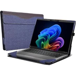 for Dell Latitude 7455 14'' Laptop Case and Latitude 7450/7440 Drop Resistant Leather Case 2-in-1 PU Leather 14" Laptop Sleeve (Dark Gray)