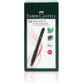 Faber-Castell Fast Gel-Z Box من 10 (0.5/0.7 مم-أسود/أزرق/أحمر) حبر جل ناعم فائق ، مقاوم للماء ، كتابة مريحة ، غير مدعوم (0.7 مم (أزرق))