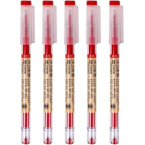 Sencoo 5 Pack Gel Ink Red Pen Office Stationery Liquid 0.5mm Ultra Fine Point Pen