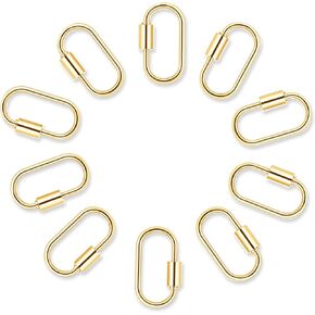 10pcs سحر قفل carabiner ، قفل الفضة مقطع مفتاح خيال الخطاف المعدني مفتاح الكفالة المشبك لمشبك أساور قلادة DIY المجوهرات (الفضة) in Kuwait