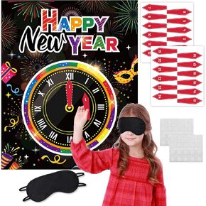 Whoaf Colorful New Year's Games ، Decorations Year Year Decorations 2025 ، Countdown Clock & Party Supplies