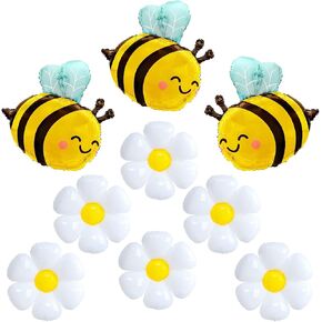 3pcs bee balloon 6pcs daisy flower phoil balloons bumble bee poil balloon for daisy bee theme birth