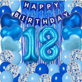 زخارف حفلة عيد الميلاد الثامنة عشرة ، ثمانية عشر حفلة بالونات روز الذهب 18 عيد ميلاد تيارا ساش لافتة عيد ميلاد سعيد رقم 18 البالونات لمدة 18 عامًا لوازم حفلات عيد ميلاد الفتيات (الذهب الوردي)