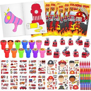 72 PCS Firefighter Colling Books Party Forms مجموعة Fireman Party Form