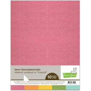 Lawn Fawn Shimmer Cardstock, Tropical, Pack of 10 Sheets, 8.5'x11", 5 Colors (LF2181)