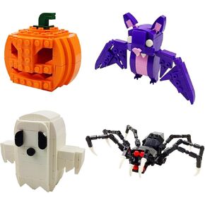 Anditoy 4 Pack Halloween Building Block Toys for Kids Boys Girls Halloween Treat Bags Gifts Halloween Party Favors
