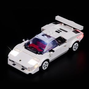 طقم إضاءة LED لأبطال Lego Speed ​​، Lamborghini Countach 76908 ، Creative Light for Lego 76908 Technic Car Set ، هدية فكرة للأطفال أو المعجبين (الأضواء فقط ، لا طرز LEGO)