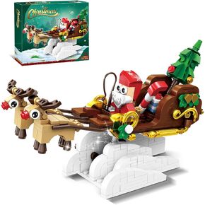 KAZI Christmas Train Building Toys for Kids,Christmas Train Sets with Santa Claus and Reindeer,Christmas Decorations for Tabletop & Home,Christmas Party Favors, for Boys Girls Ages 8+