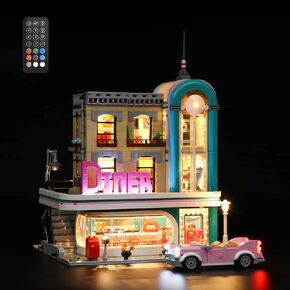 LED Light Kit (Remote Control) Compatible with Lego Downtown Diner - Lighting Set for Creator 10260 (Model Set Not Included)