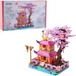 Architecture Dream Flower Building Block, Japan Sakura Tree House Construction, 1810PCS for Adults & Kids, Mirco Model Set,Creator Blocks,Mini DIY STEM, Assembly Toys