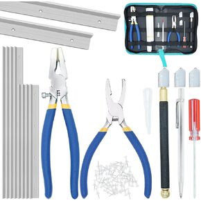 ZAWAGIIK Glass Running Breaking Pliers and Glass Cutter Kit Glass Cutters Tools Set for Stained Glass Making Craft Layout Block System for Glass Panels Glass Cutters for Mosaics Fusing Breaking