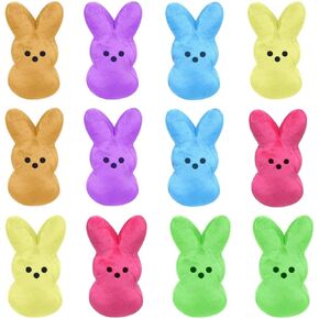 6 Pcs Easter Bunny Stuffed Animal, Cute Animal Bunny, Easter Basket Stuffers, Rabbits Animal Desktop Sofa Decor Holiday Party Gift (Blue)