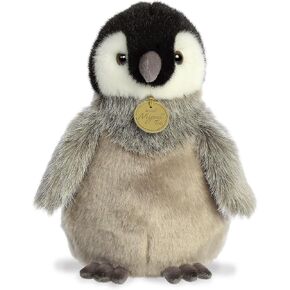 Aurora® رائعتين Miyoni® Tots Emperor Penguin Chick محشو بالحيوان - التفاصيل النابضة بالحياة - الرفقة العزيزة - الرمادي 9 بوصات