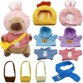 Capybara Plush مع 11 جهاز كمبيوتر ملحقات وملحقات ، Capybara Plush Dress Up لعبة ، هدايا Capybara الرائعة للبنين والبنات ، هدية عيد ميلاد